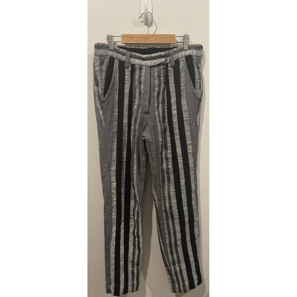 ACE & JIG Grey Black Striped Buttons Pants - Picture 1 of 8